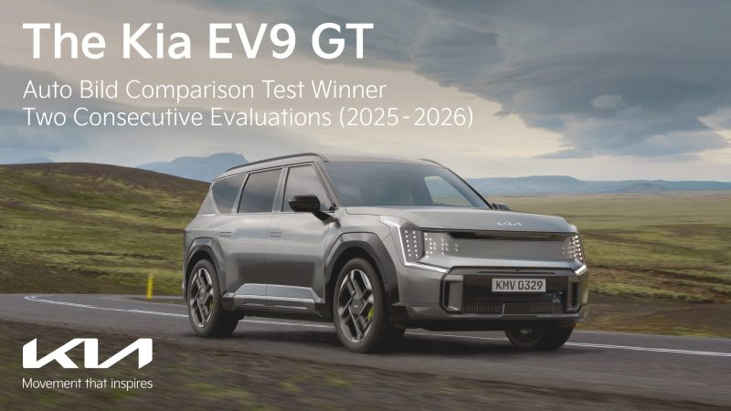 Kia EV9 GT saat menjalani uji komparatif Auto Bild di Jerman, di mana SUV listrik ini berhasil meraih peringkat pertama berkat kombinasi performa, kenyamanan, dan kemudahan penggunaan