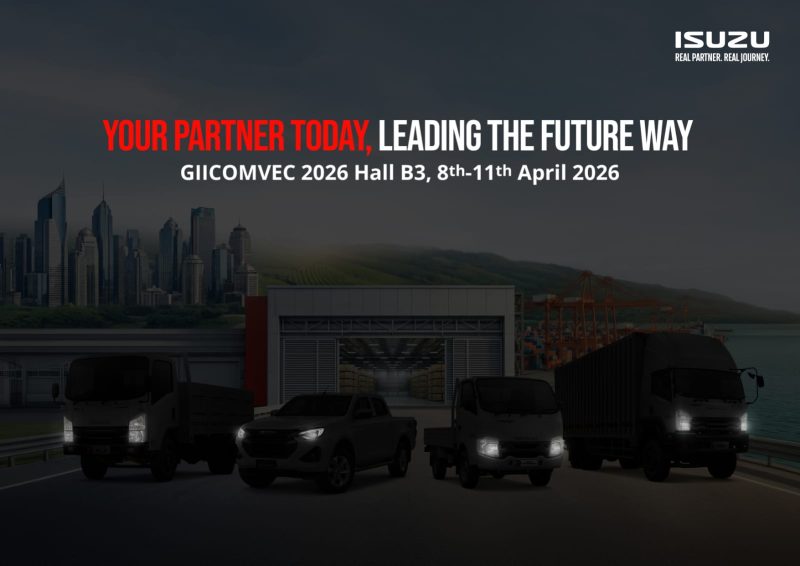 PT Isuzu Astra Motor Indonesia menampilkan lini kendaraan niaga andalannya jelang keikutsertaan di GIICOMVEC 2026 yang digelar di JIExpo Kemayoran pada 8–11 April 2026.
