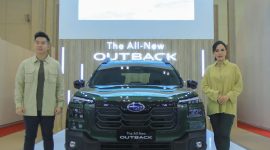 PELUNCURAN: Executive General Manager Subaru Indonesia, Edward Kencono, memperkenalkan The All-New Subaru Outback generasi ketujuh pada ajang GIIAS 2026 di ICE BSD, Tangerang, Rabu (29/7/2026). Indonesia menjadi negara pertama di Asia Tenggara yang meluncurkan SUV flagship terbaru Subaru.