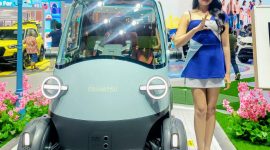 Midget X, mobil listrik konsep Daihatsu yang terinspirasi dari legenda bemo, tampil menjadi salah satu daya tarik di booth Daihatsu pada ajang GIIAS 2026 di ICE BSD, Tangerang.