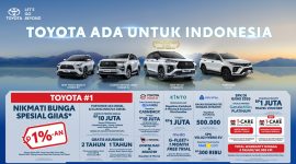 Toyota menghadirkan beragam promo spesial selama GIIAS 2026, mulai dari bunga spesial 1%-an, cashback hingga Rp15 juta, gratis asuransi, program trade-in, hingga berbagai keuntungan tambahan bagi pelanggan.