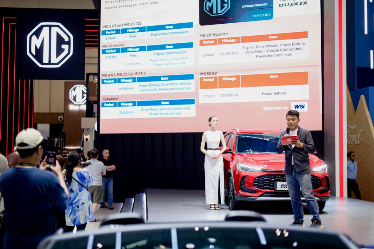 MG Motor Indonesia memperkenalkan program MG Satellite Workshop dan MG Extended Warranty saat GIIAS 2026 di ICE BSD City, Tangerang. Program ini menjadi bagian dari penguatan layanan purna jual melalui perluasan jaringan servis resmi dan perlindungan garansi kendaraan bagi konsumen di Indonesia.