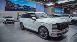 Hyundai menampilkan jajaran SUV andalannya, mulai dari CRETA, all-new SANTA FE, all-new PALISADE, hingga IONIQ 9, dalam ajang GIIAS 2026 di ICE BSD City, Tangerang, Jumat (7/8/2026).