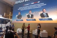 Mitsubishi Fuso bersama Kementerian ESDM dan Disway Group membahas roadmap implementasi B50 bagi kendaraan komersial dalam talkshow di GIIAS 2026, Tangerang, Jumat (7/8/2026).