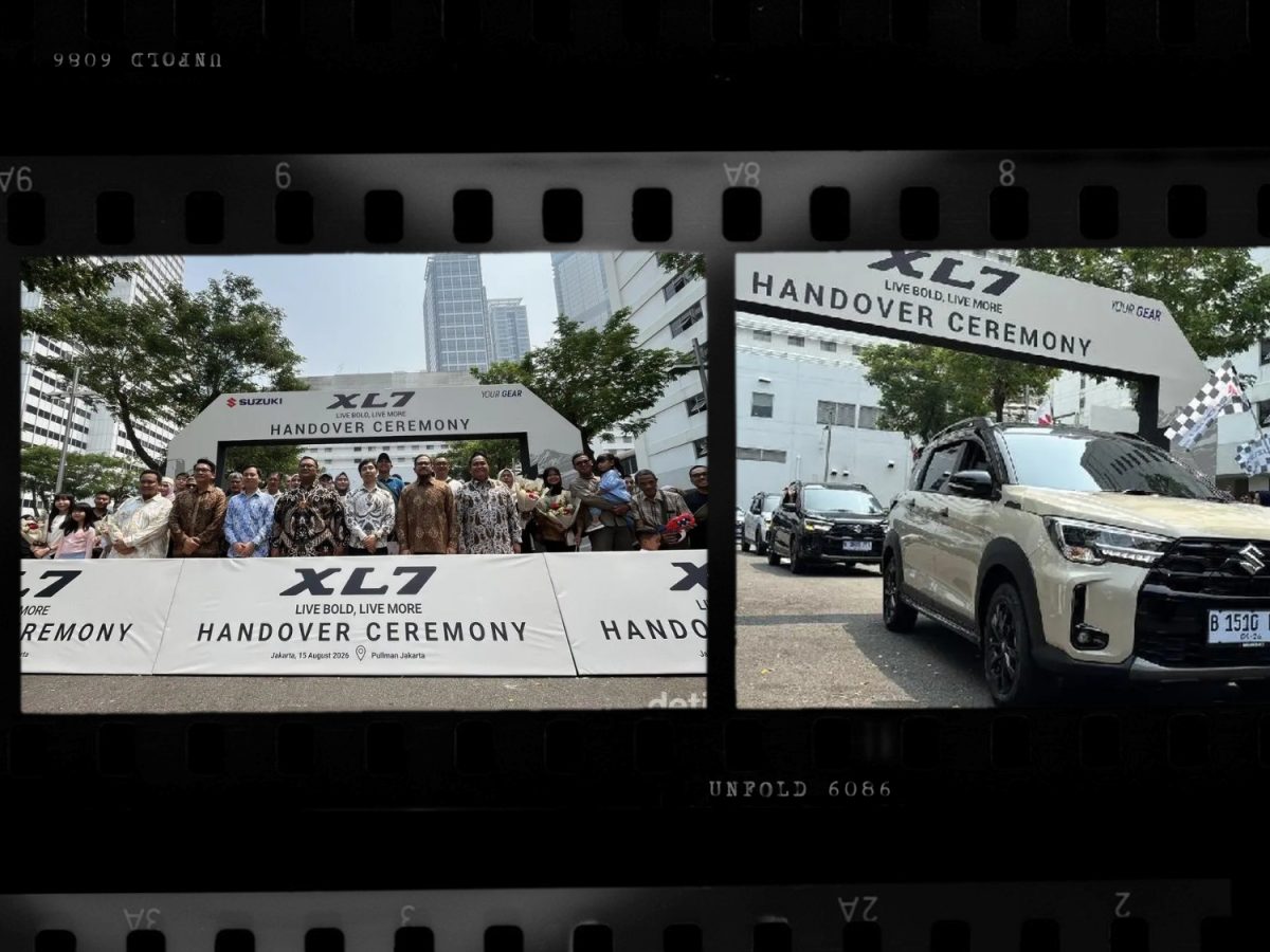 Keterangan foto:
PT Suzuki Indomobil Sales (SIS) menyerahkan secara simbolis unit perdana New Suzuki XL7 kepada konsumen dalam seremoni handover di Pullman Jakarta, Sabtu (15/8/2026). Sebanyak 26 konsumen dari wilayah Jabodetabek menerima unit New XL7 dalam rangkaian pengiriman perdana.