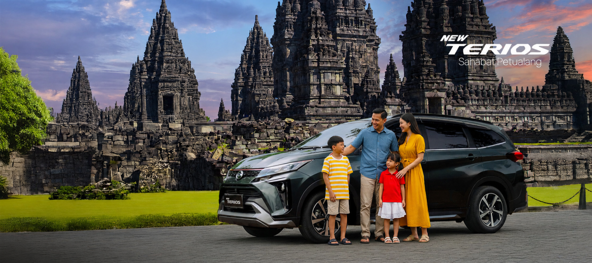 Daihatsu New Terios tampil dengan latar Candi Prambanan, Yogyakarta. Hingga Juli 2026, Terios mencatat penjualan kumulatif 8.512 unit dan menjadi salah satu kontributor utama penjualan Daihatsu di pasar otomotif nasional.