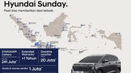 Hyundai Sunday digelar serentak di 80 titik pada 20 September 2026. Program ini menghadirkan test drive, pemeriksaan kendaraan gratis, promo servis, hingga penawaran STARGAZER Cartenz.