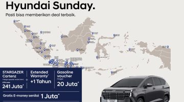 Hyundai Sunday digelar serentak di 80 titik pada 20 September 2026. Program ini menghadirkan test drive, pemeriksaan kendaraan gratis, promo servis, hingga penawaran STARGAZER Cartenz.