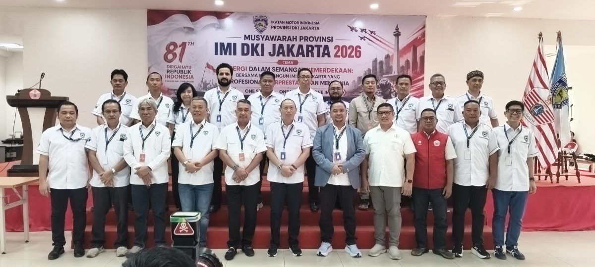 Ir. Rudi Bratanusa Eka resmi terpilih sebagai Ketua Umum IMI DKI Jakarta periode 2026–2030 dalam Musyawarah Provinsi IMI DKI Jakarta di Gedung KONI DKI Jakarta, Sabtu (29/8/2026).