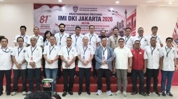 Ir. Rudi Bratanusa Eka resmi terpilih sebagai Ketua Umum IMI DKI Jakarta periode 2026–2030 dalam Musyawarah Provinsi IMI DKI Jakarta di Gedung KONI DKI Jakarta, Sabtu (29/8/2026).