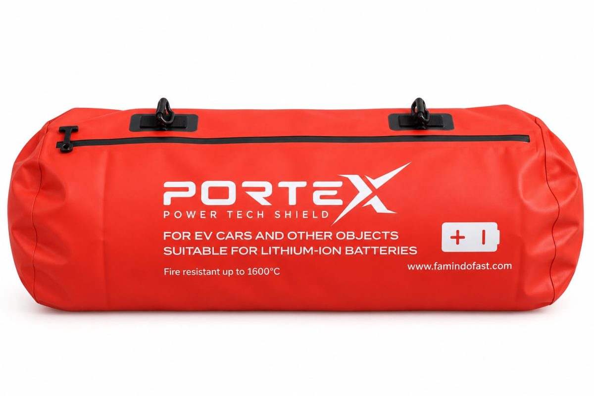 Produk PORTEX Power Tech Shield berupa pelindung tahan api yang dirancang untuk membantu mengisolasi kebakaran pada kendaraan listrik (EV) dan objek lain yang menggunakan baterai lithium-ion. Produk ini diklaim memiliki ketahanan terhadap suhu api hingga 1.600 derajat Celsius