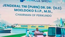 Ketua Umum Periklindo, Moeldoko, menyampaikan sambutan dalam kegiatan Periklindo Electric Vehicle Show (PEVS) 2026.